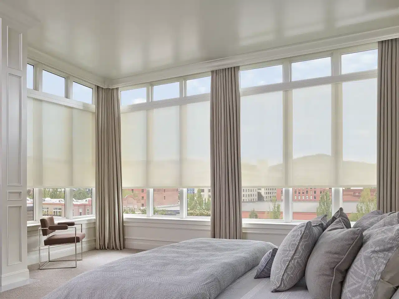 Solar Shades With Drapes