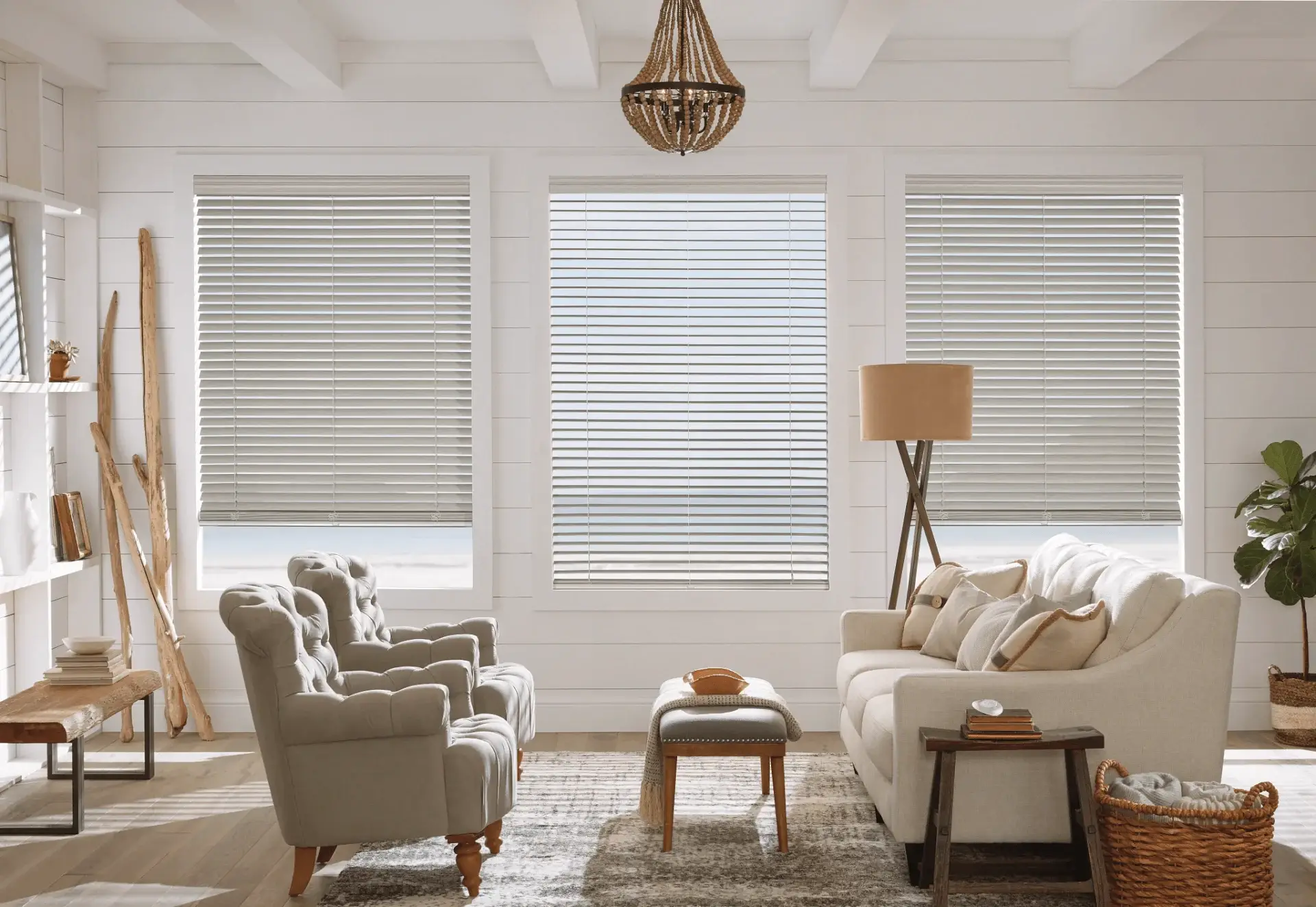 Natural Faux Wood in the living