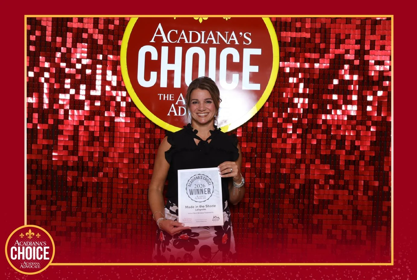 Alyson accepting the Acadiana's Choice award