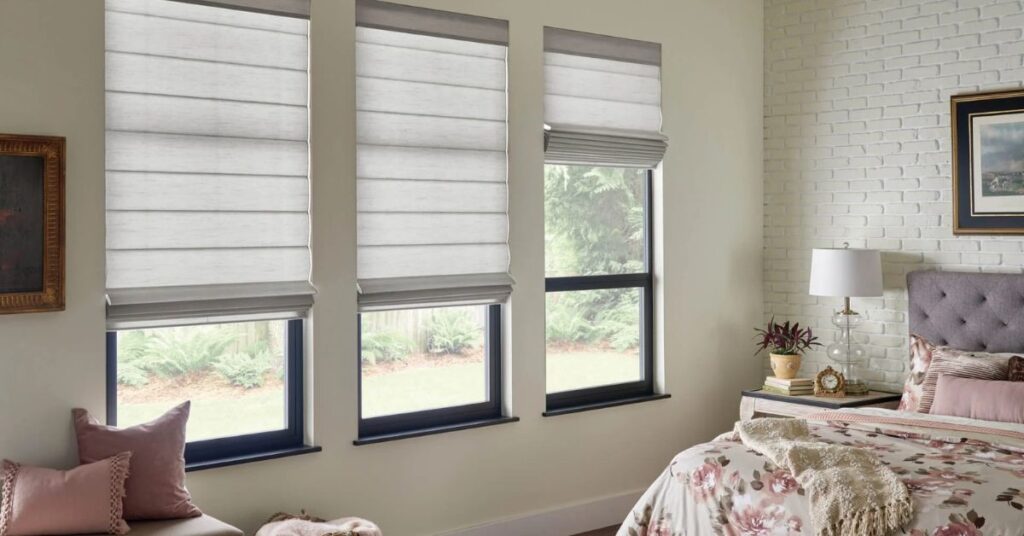 Custom Roman shades in Lafayette